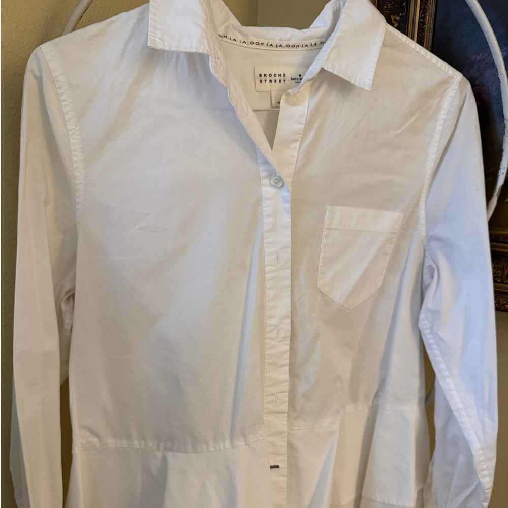 Kate Spade Broome Street Button Down with Ruffle